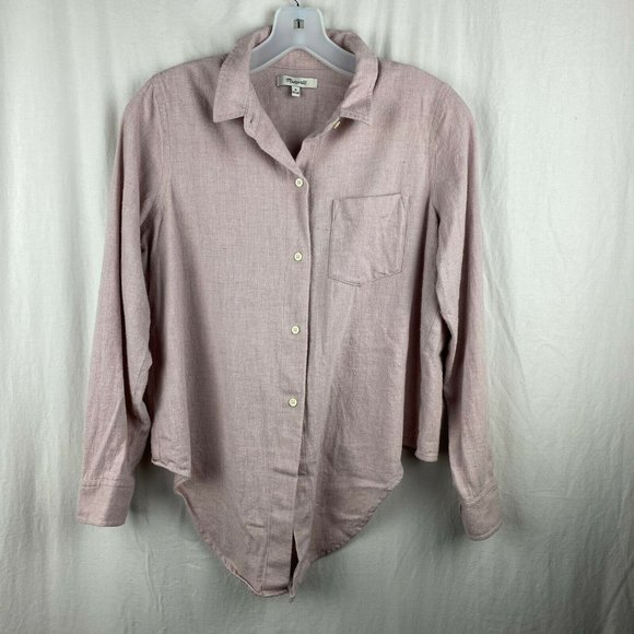 Madewell Tops - Madewell Dusty Pink Button Down Tie Waist Shirt  M